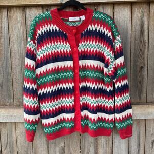 Vintage Lauren Grey Ramie/Cotton Cardigan Sweater - XL